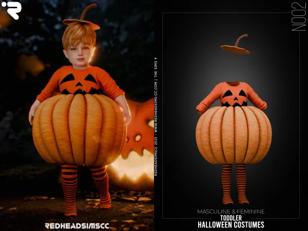 Alpha PU HALLOWEEN COSTUMES N002 by redheadsims - The Sims 4 Custom Content