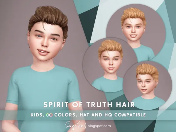 Alpha Spirit of Truth Hair Kids - The Sims 4 Custom Content