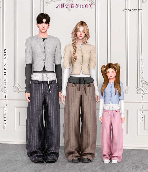 Alpha [SUNBERRY]2554 GIFT SET_Family Outfit Set by simsfinds - The Sims 4 Custom Content