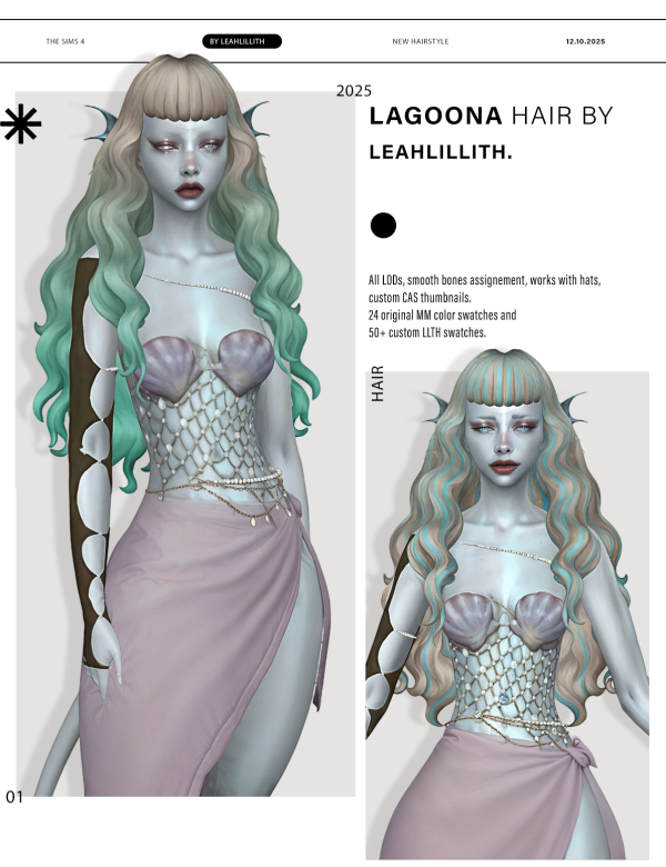 Maxis Match Lagoona Hairstyle by simsfinds - The Sims 4 Custom Content
