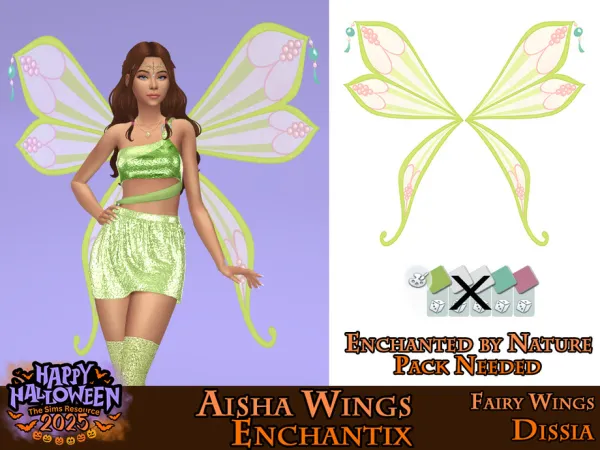 Maxis Match Aisha Enchantix Wings by Dissia - The Sims 4 Custom Content