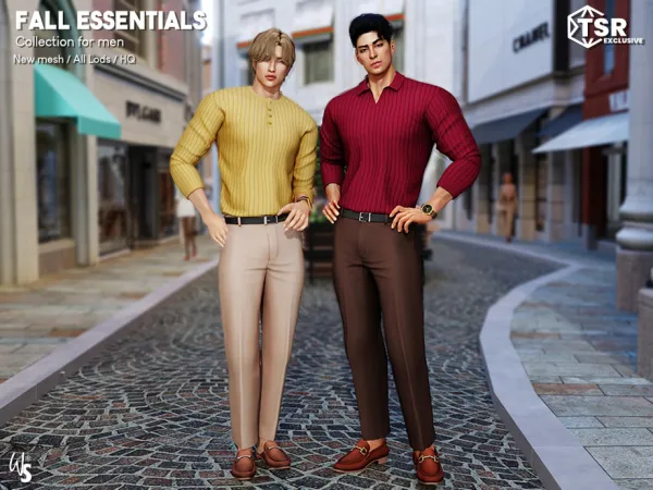 Alpha Fall Essentials Clothing Set for men by wisteriasims - The Sims 4 Custom Content
