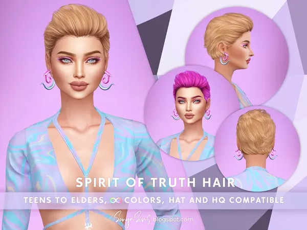 Alpha Spirit of Truth Hair for Females by sonyasims - The Sims 4 Custom Content