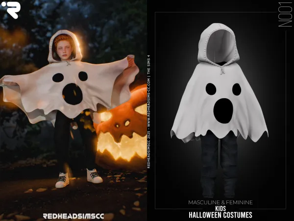 Alpha CU HALLOWEEN COSTUMES N001 by redheadsims - The Sims 4 Custom Content