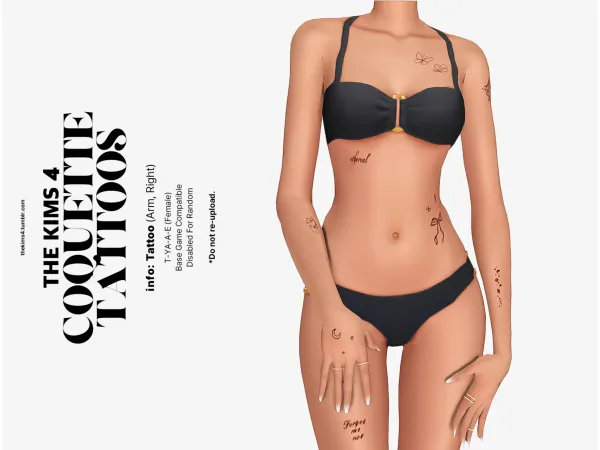 Mix coquette tattoos by thekims4 - The Sims 4 Custom Content