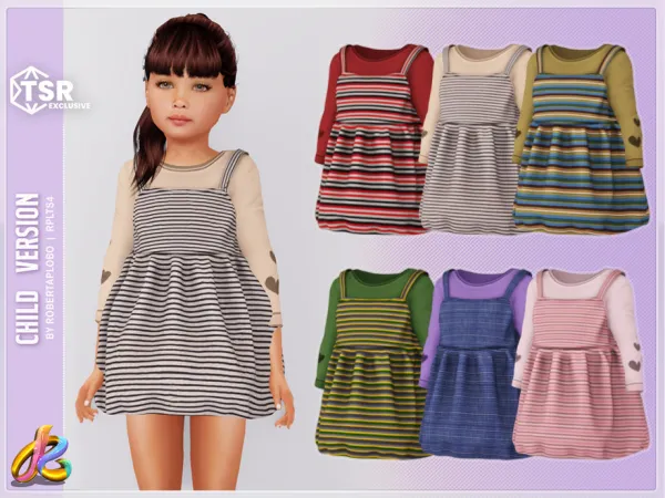 Mix Dress 321 Child by robertaplobo - The Sims 4 Custom Content