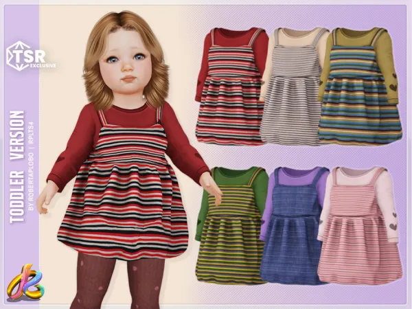 Mix Dress 321 Toddler by thesimsresource - The Sims 4 Custom Content