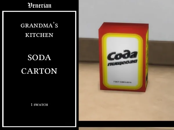 Alpha Grandma's Kitchen Soda Carton by venerian - The Sims 4 Custom Content