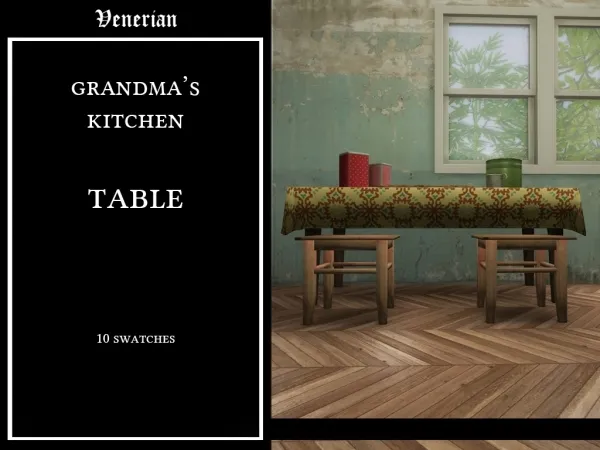 Mix Grandma's Kitchen Table by venerian - The Sims 4 Custom Content