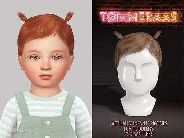 Alpha TØMMERAAS Actually Infant Pigtails for Toddlers by tommeraas - The Sims 4 custom content