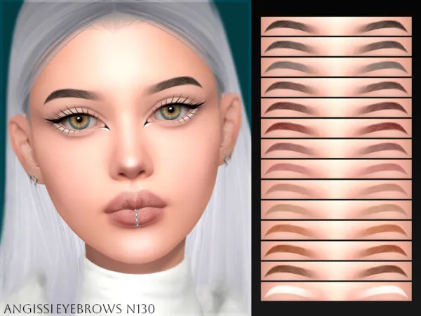 Alpha Eyebrows n130 by ANGISSI - The Sims 4 Custom Content