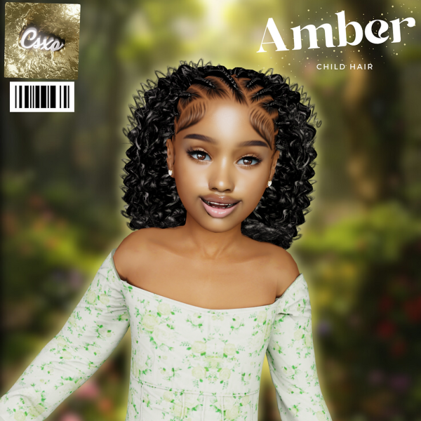 Alpha Amber Hair (Child Version) by simsfinds - The Sims 4 Custom Content
