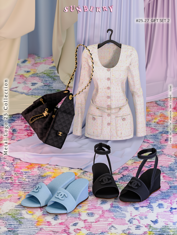 Alpha [SUNBERRY] 2527 2 GIFT SET 25 Collection dressshoesbag by simsfinds - The Sims 4 Custom Content