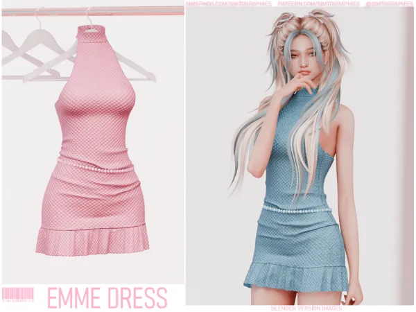 Mix Emme Dress by simtographies - The Sims 4 Custom Content