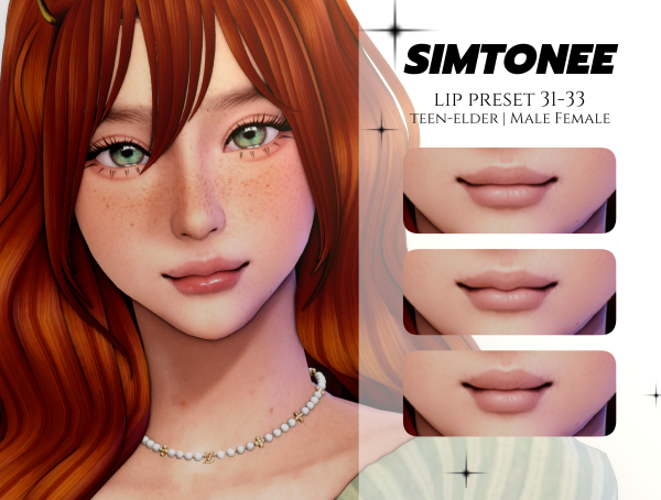 Mix Simtonee Lip Preset 31 33 by simsfinds - The Sims 4 Custom Content