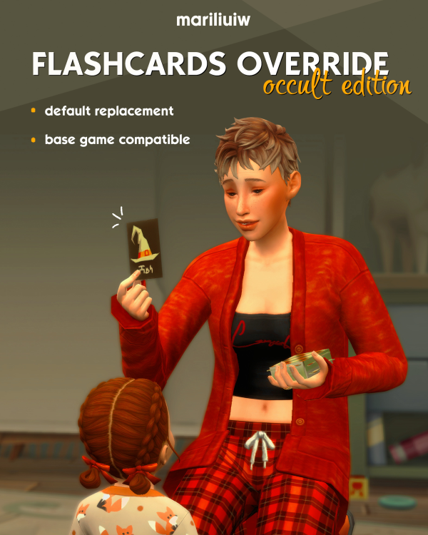 Maxis Match DEFAULT flashcards replacement occult autumn edition by simsfinds - The Sims 4 Custom Content
