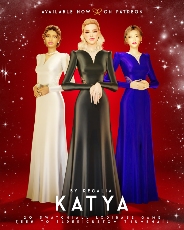 Maxis Match KATYA DRESS by simsfinds - The Sims 4 Custom Content