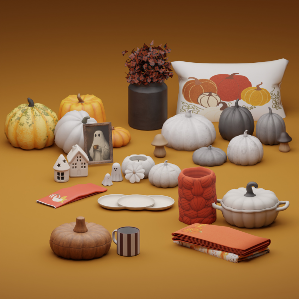 Mix Boo tique Fall Decor by simsfinds - The Sims 4 Custom Content