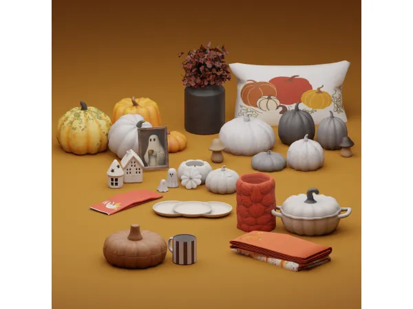Mix Boo tique Fall Decor by SnootySims - The Sims 4 Custom Content