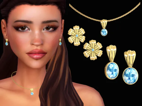 Mix Aquamarine Vintage Set - The Sims 4 Custom Content