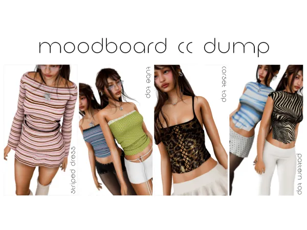 Alpha stripe ddress by simsfinds - The Sims 4 Custom Content