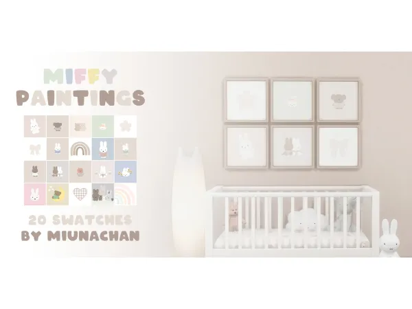 Maxis Match Miffy Paintings by simsfinds - The Sims 4 Custom Content