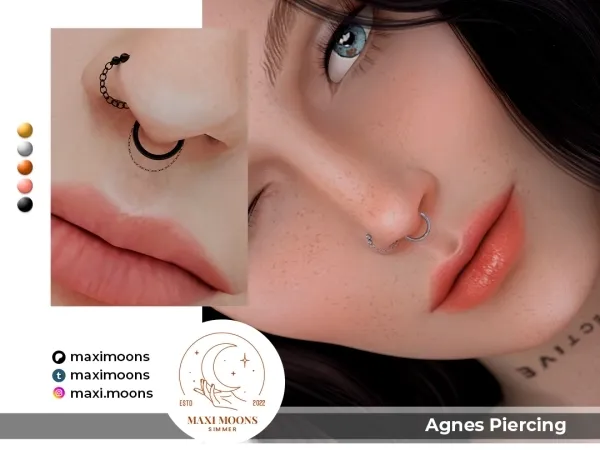 Alpha Agnes Piercing - The Sims 4 Custom Content