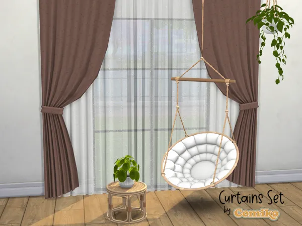 Maxis Match Curtains Set Comiko by comiko - The Sims 4 Custom Content