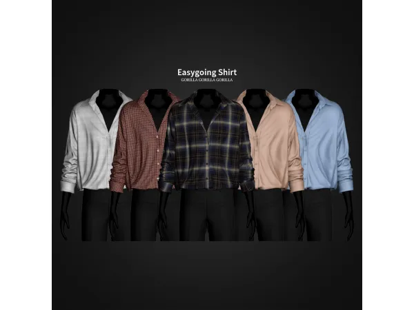 Alpha Easygoing Shirt by gorillax3 - The Sims 4 Custom Content