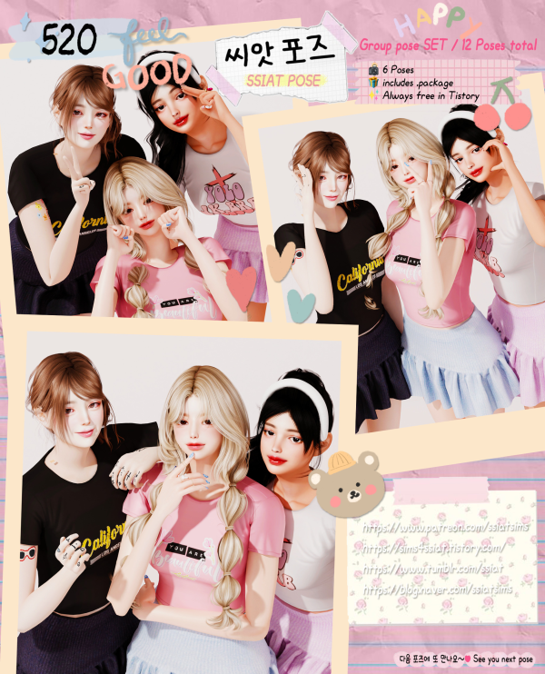 Mix 520 group pose by simsfinds - The Sims 4 Custom Content