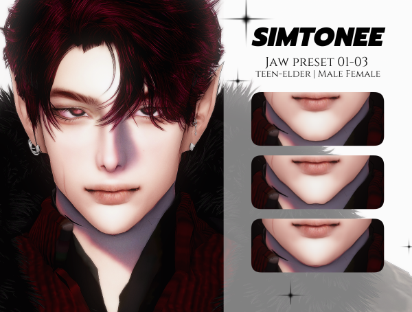 Mix Simtonee Jaw Preset 01 03 by simsfinds - The Sims 4 Custom Content