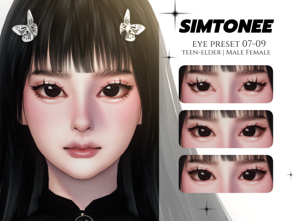 Mix Simtonee Eye Preset 07 09 by simsfinds - The Sims 4 Custom Content