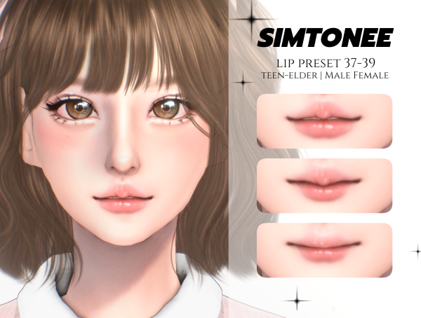 Mix Simtonee Lip Preset 37 39 by simsfinds - The Sims 4 Custom Content