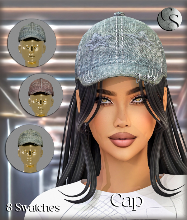 Alpha CAMUFLAJE CTRL ALT Y2K Collection Cap by simsfinds - The Sims 4 Custom Content