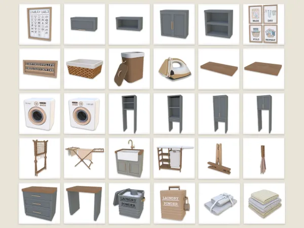Maxis Match Laundry Set by comiko - The Sims 4 Custom Content