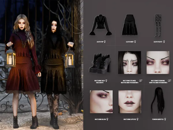 Alpha Nocturne Lookbook - The Sims 4 Custom Content
