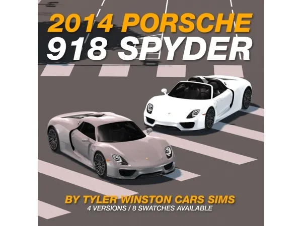 Alpha Tyler Winston Cars 2014 Porsche 918 Spyder - The Sims 4 Custom Content
