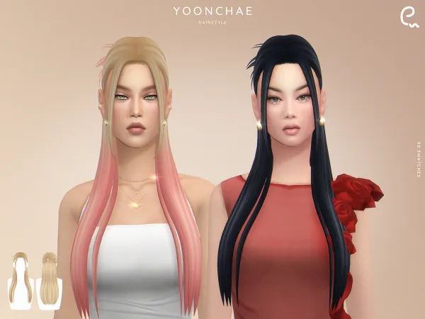 Maxis Match [EnriqueS4] Yoonchae Hairstyle - The Sims 4 custom content