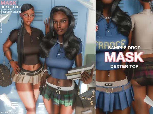 Alpha MASK Dexter Top (Sample) - The Sims 4 Custom Content