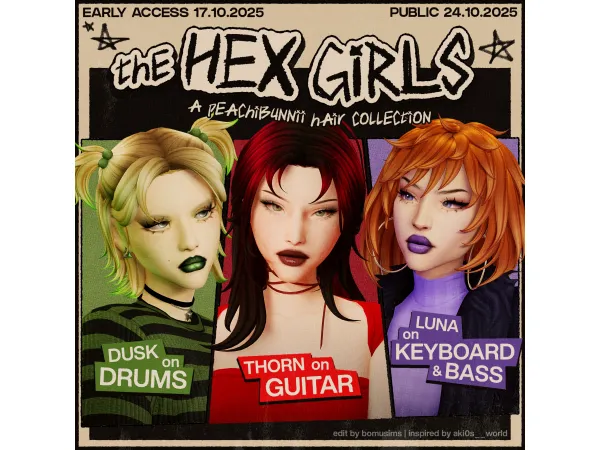 Maxis Match Hex Girls by Peachibunnii - The Sims 4 Custom Content