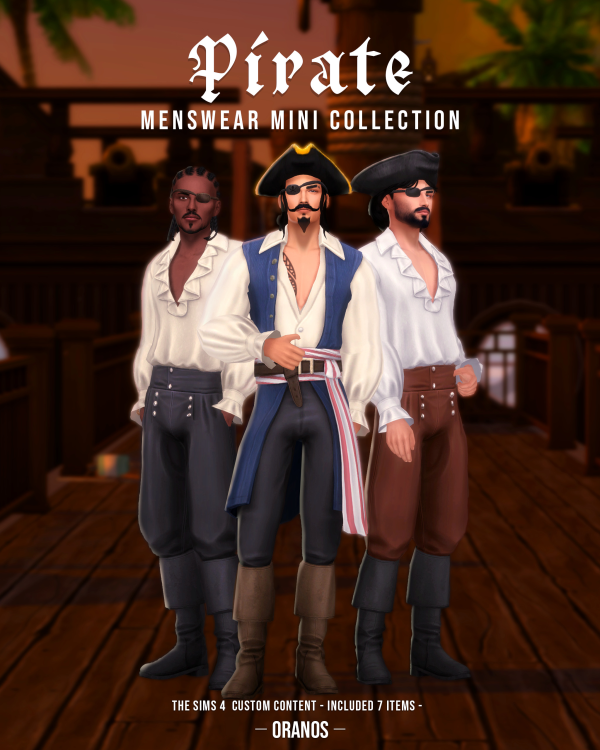 Maxis Match Pirate Menswear Mini Collection Halloween by simsfinds - The Sims 4 Custom Content