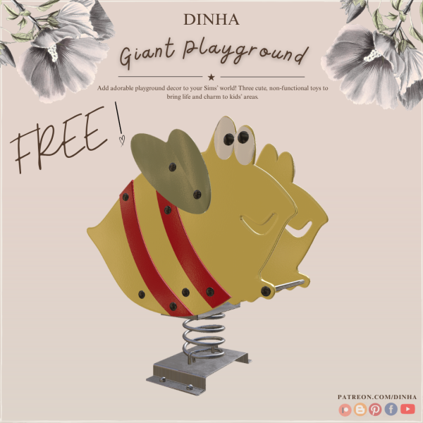 Alpha Giant Playground Bee Toy by dinhagamer - The Sims 4 Custom Content
