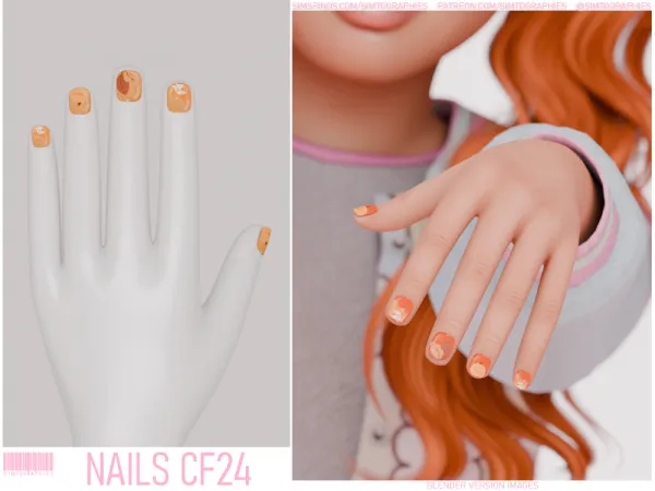 Alpha Nails CF24 by simtographies - The Sims 4 Custom Content