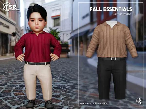 Alpha Fall Essentials Clothing Set for infant by wisteriasims - The Sims 4 Custom Content