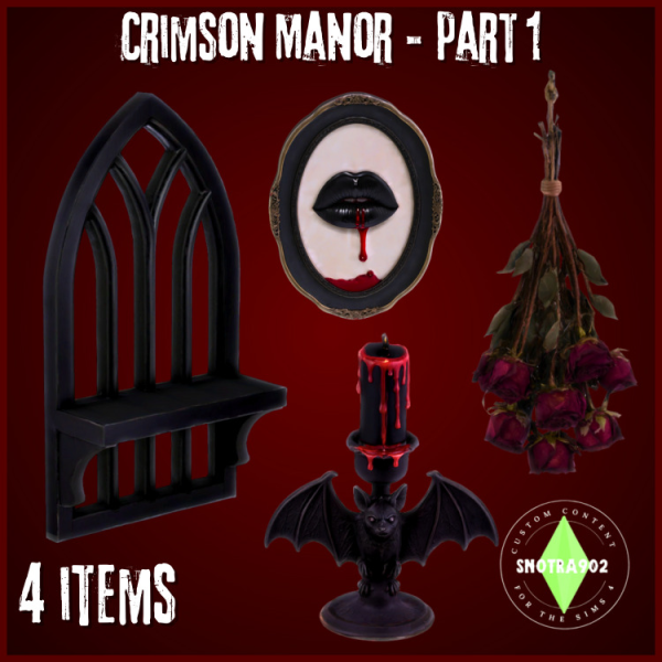 Mix Crimson Manor Part 1 by simsfinds - The Sims 4 Custom Content