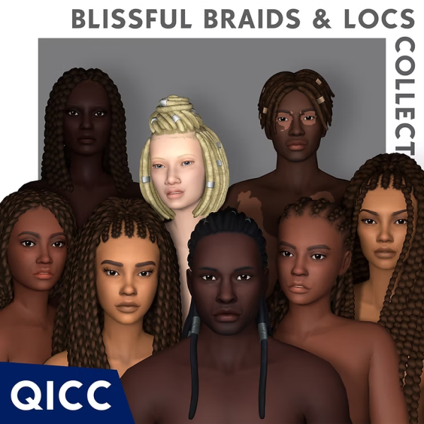 Maxis Match Blissful Braids Locs Collection by simsfinds - The Sims 4 Custom Content