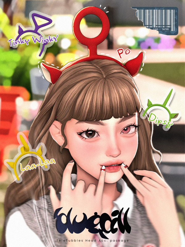 Mix (Bluepill) TeleTubbies Head Acc by simsfinds - The Sims 4 Custom Content