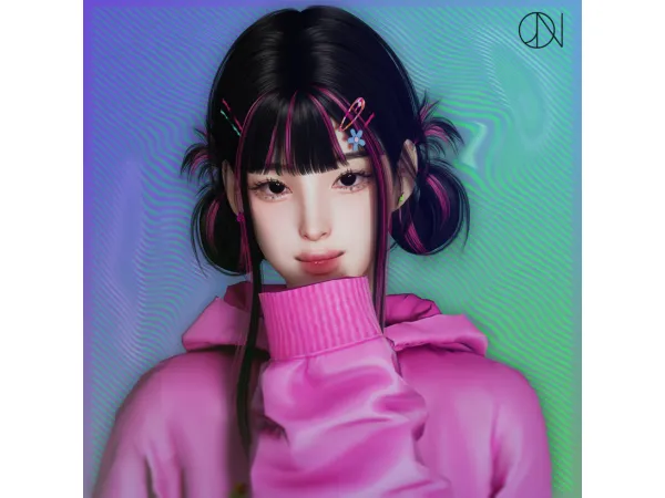 Alpha HAIR N12 HANNI ACC N4 HANNI PIN by JINO - The Sims 4 Custom Content