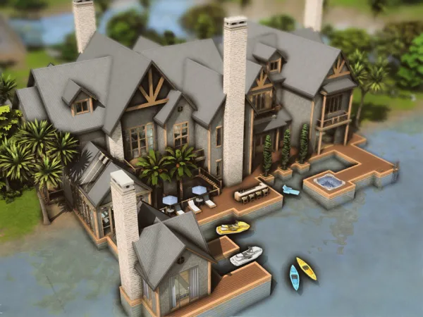 Maxis Match Huge Seaside Mansion (NO ) by thesimsresource - The Sims 4 Custom Content