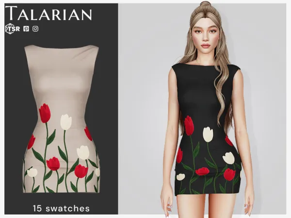 Mix Noah Tulip Dress by talarian - The Sims 4 Custom Content
